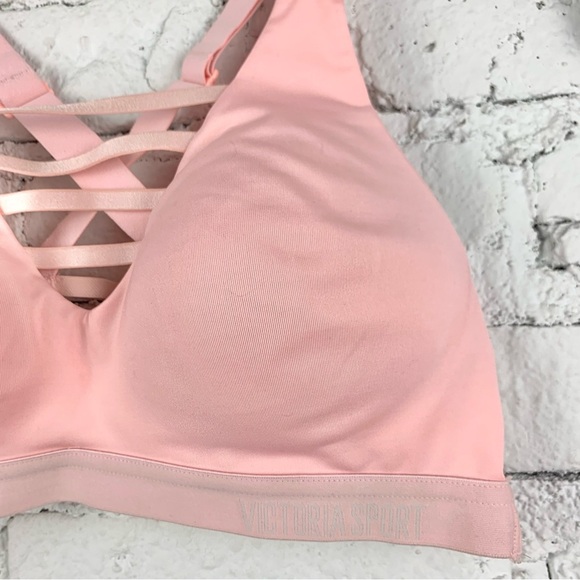 VS Sport Incredible Lightweight Sports Bra Light Pink Strappy Front 34B - Picture 2 of 10